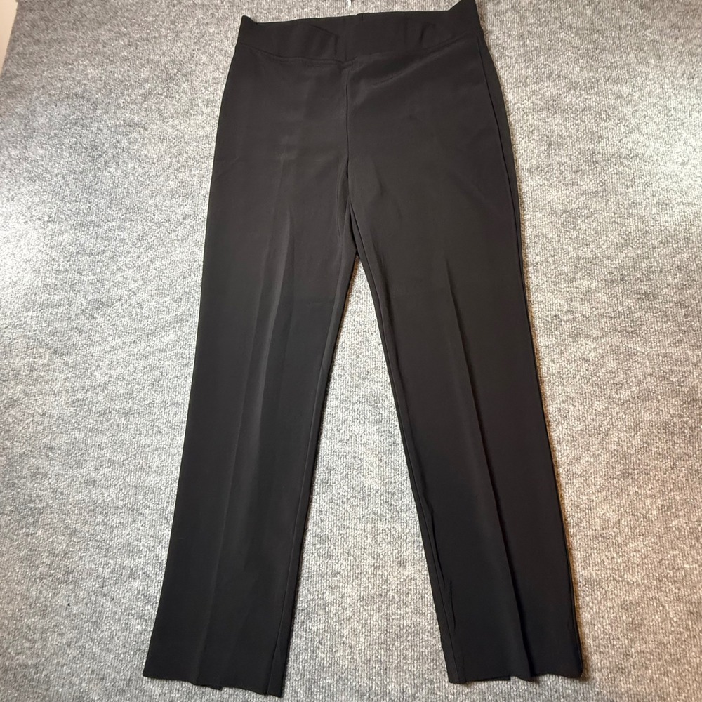Joseph Ribkoff Black Pull On Straight Leg Pants Ankle Slit 143105Q Womens 12
